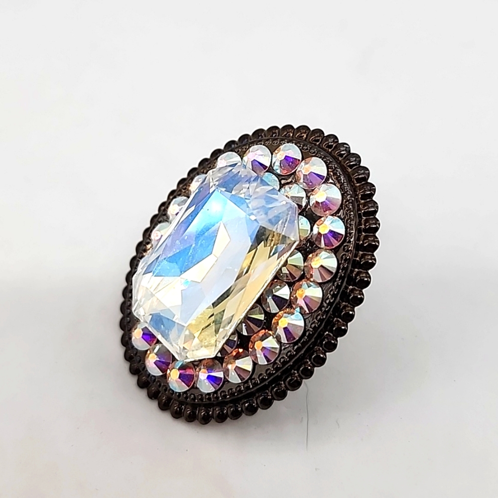 Swarovski Moonlight Rhinestone Rectangle Cocktail… - image 3